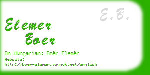 elemer boer business card